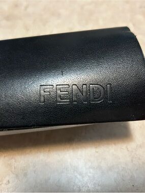 Fendi Black Embossed Leather Glasses Case